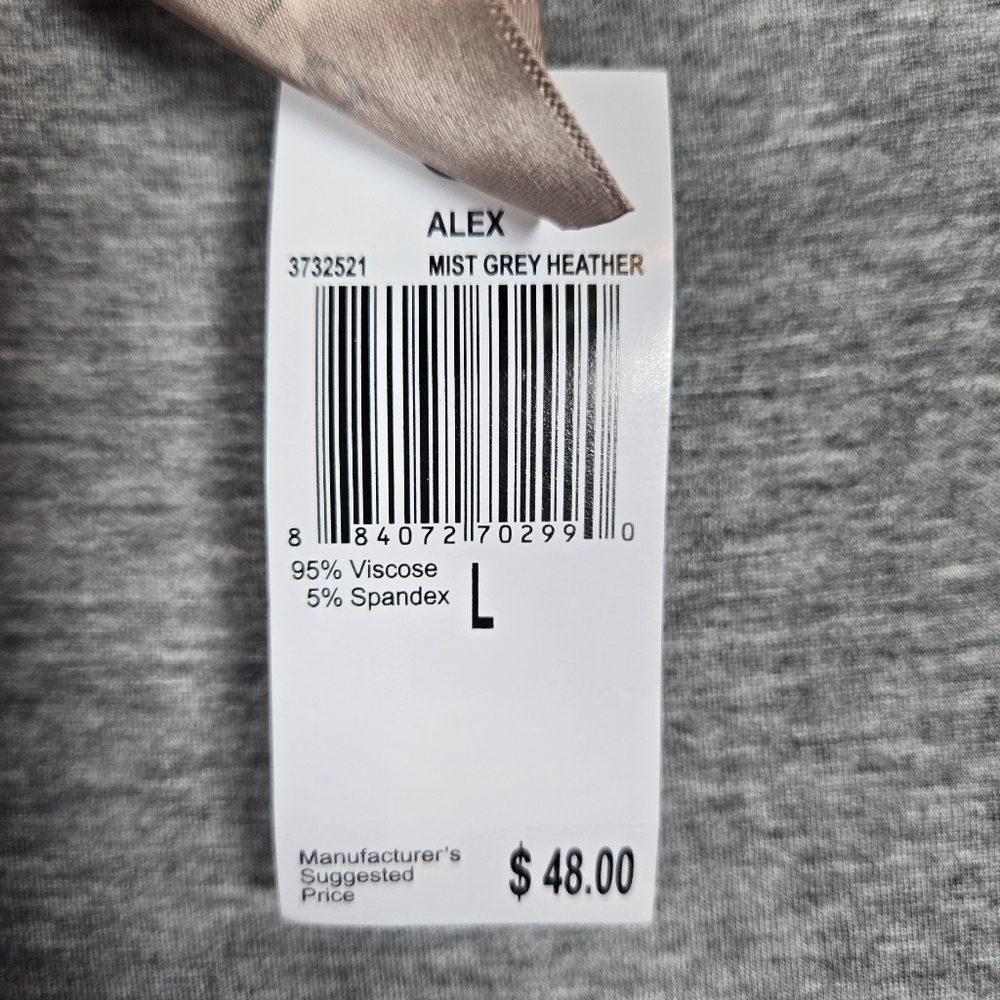 NEW Philosophy Alex Mist Gray Heather Cap Sleeve Jersey Knit T-Shirt Top Large - Picture 5 of 13